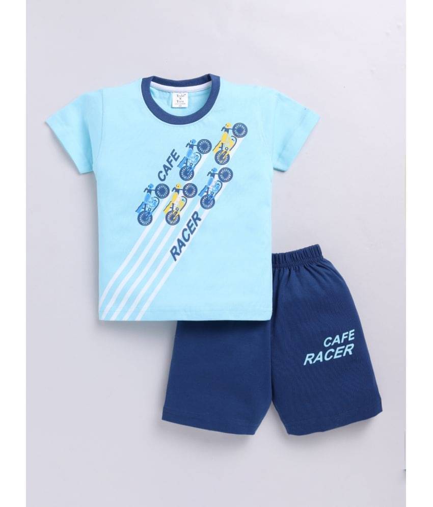     			Todd N Teen Pack of 1 Baby Boys Cotton T-Shirt & Shorts ( Blue )
