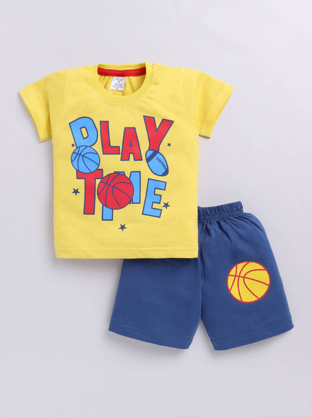 Todd N Teen Pack of 1 Boys Cotton T-Shirt & Shorts Set ( Blue )