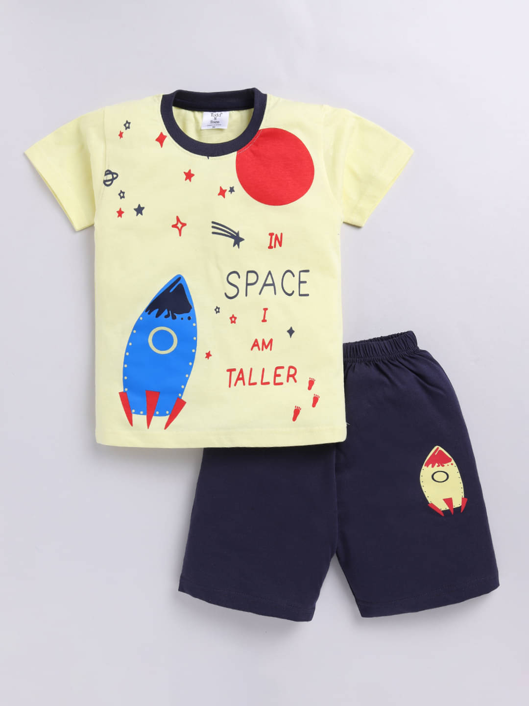     			Todd N Teen Pack of 1 Baby Boys Cotton T-Shirt & Shorts ( Yellow )