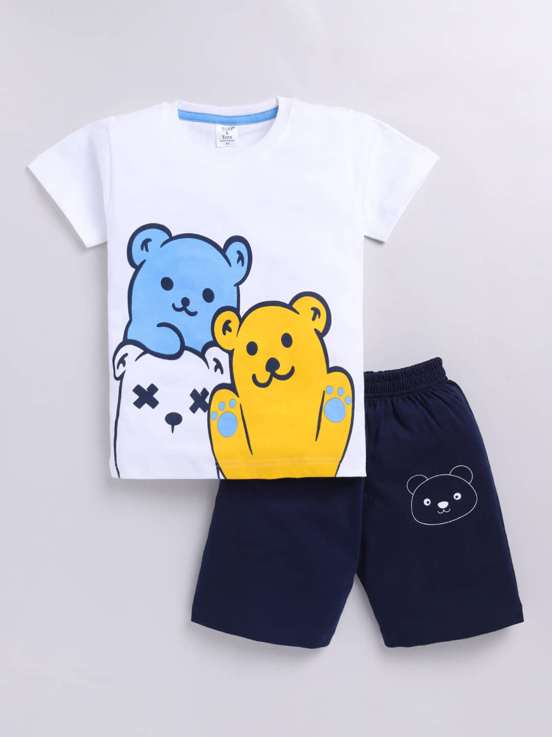 Todd N Teen Pack of 1 Baby Boys Cotton T-Shirt & Shorts ( Yellow )