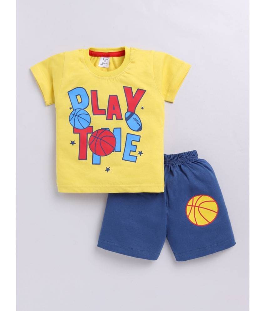     			Todd N Teen Pack of 1 Baby Boys Cotton T-Shirt & Shorts ( Yellow )