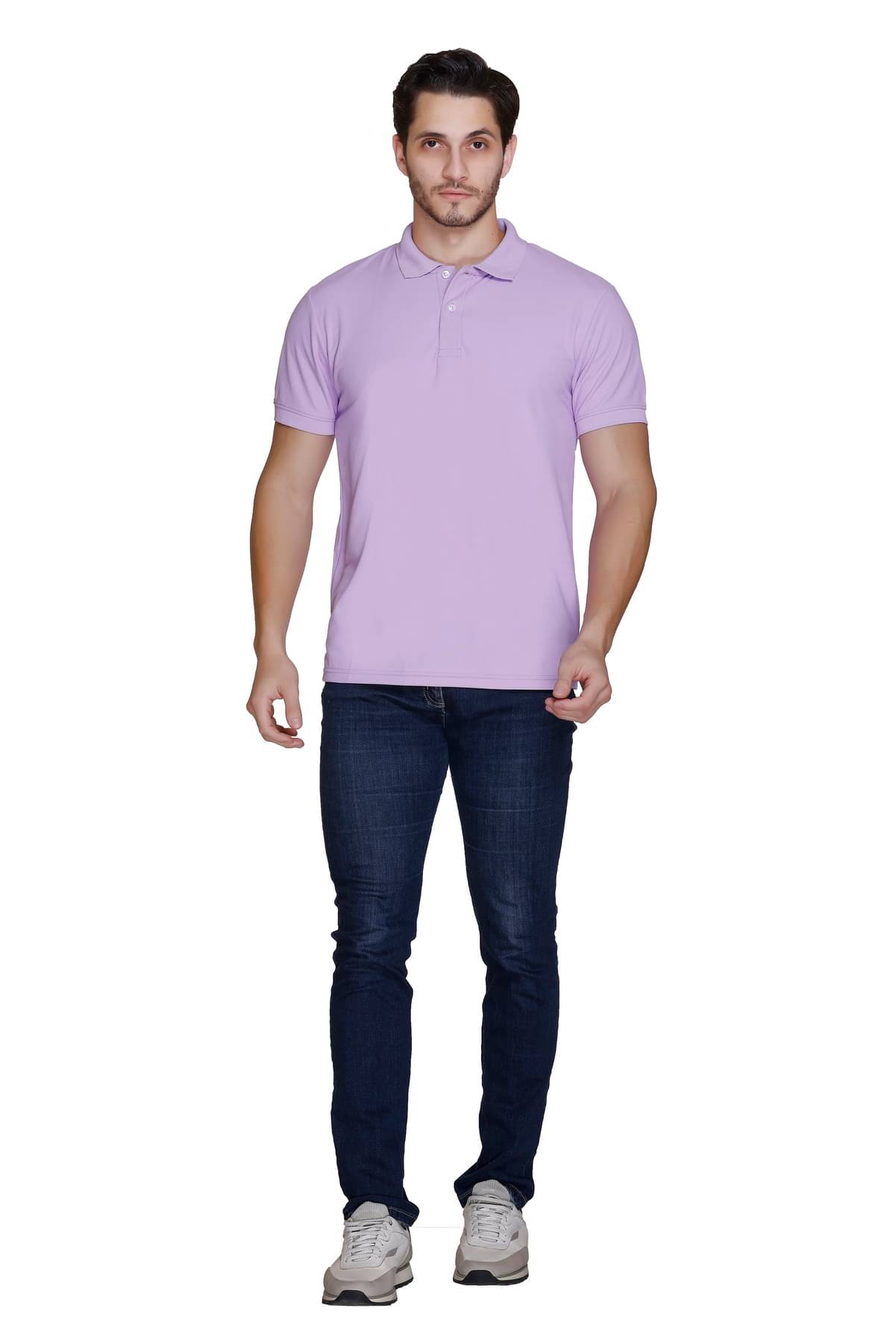    			Trooika Pack of 1 Polyester Regular Fit Solid Half Sleeves Men's Polo T Shirt ( Lavender )