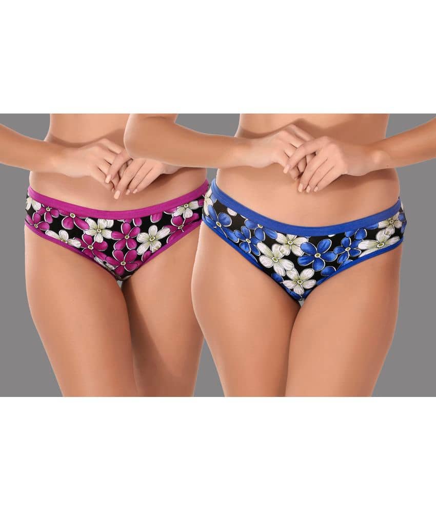 Viral Girl Pack of 2 Cotton Printed Women's Hipster ( Multi Color )