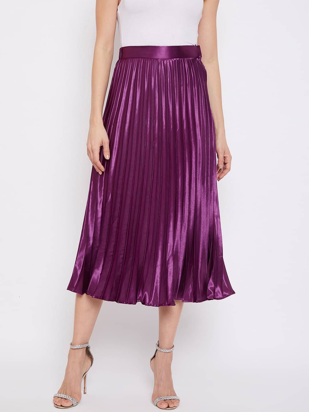 ZWERLON Purple Satin Women's Flared Skirt ( Pack of 1 ) ZWERLON Purple Satin Women's Flared Skirt ( Pack of 1 )