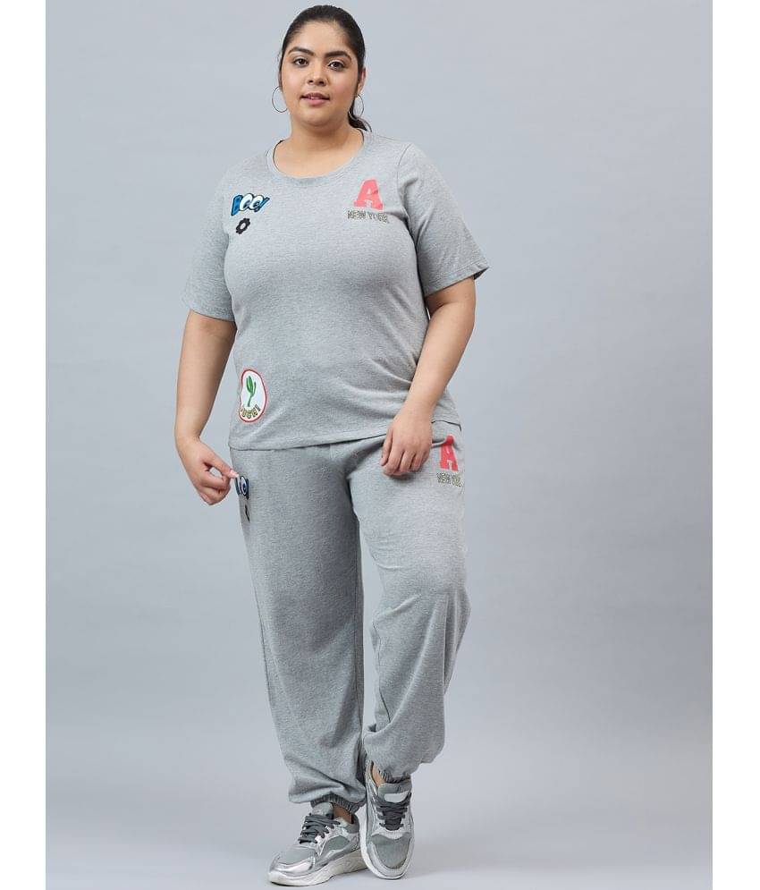     			AUSTIVO Women Printed Top With Joggers Co-Ord Set ( Grey )