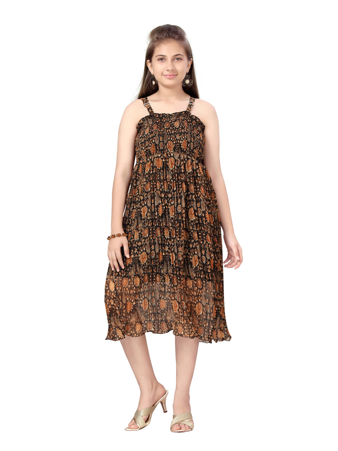 Aarika Georgette Shift Dress For Girls ( Pack of 1 , Black ) Aarika Georgette Shift Dress For Girls ( Pack of 1 , Black )