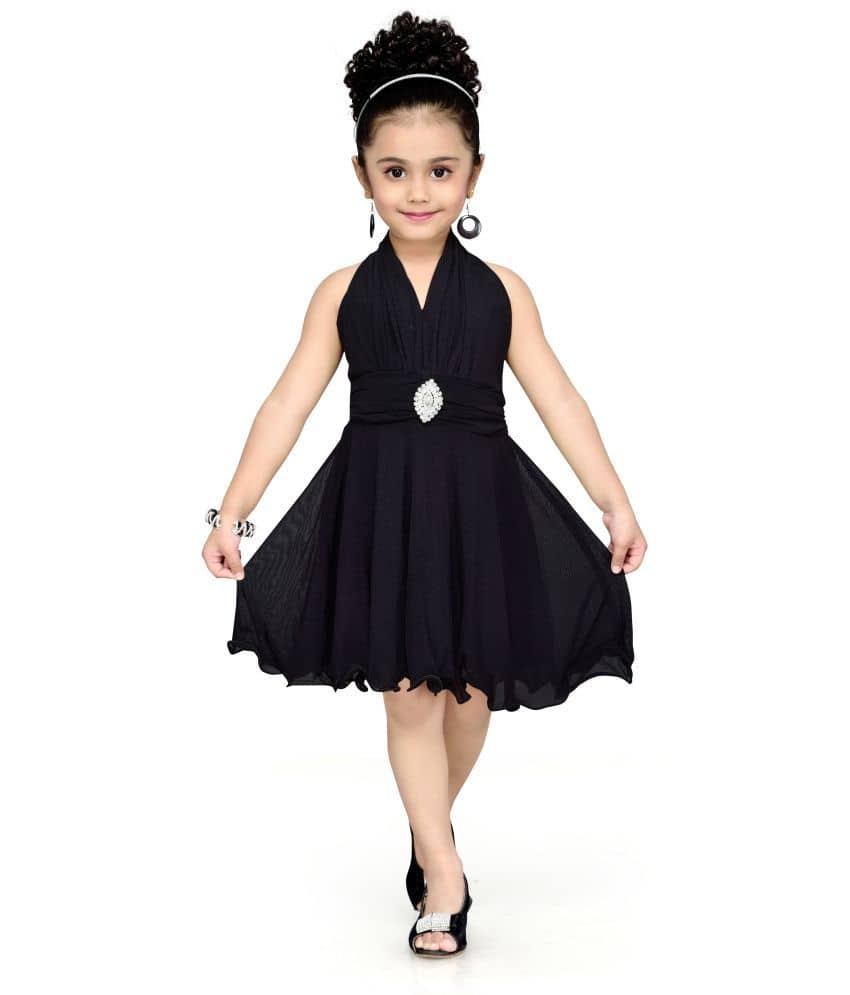 Aarika Nylon Frock For Girls ( Pack of 1 , Black )