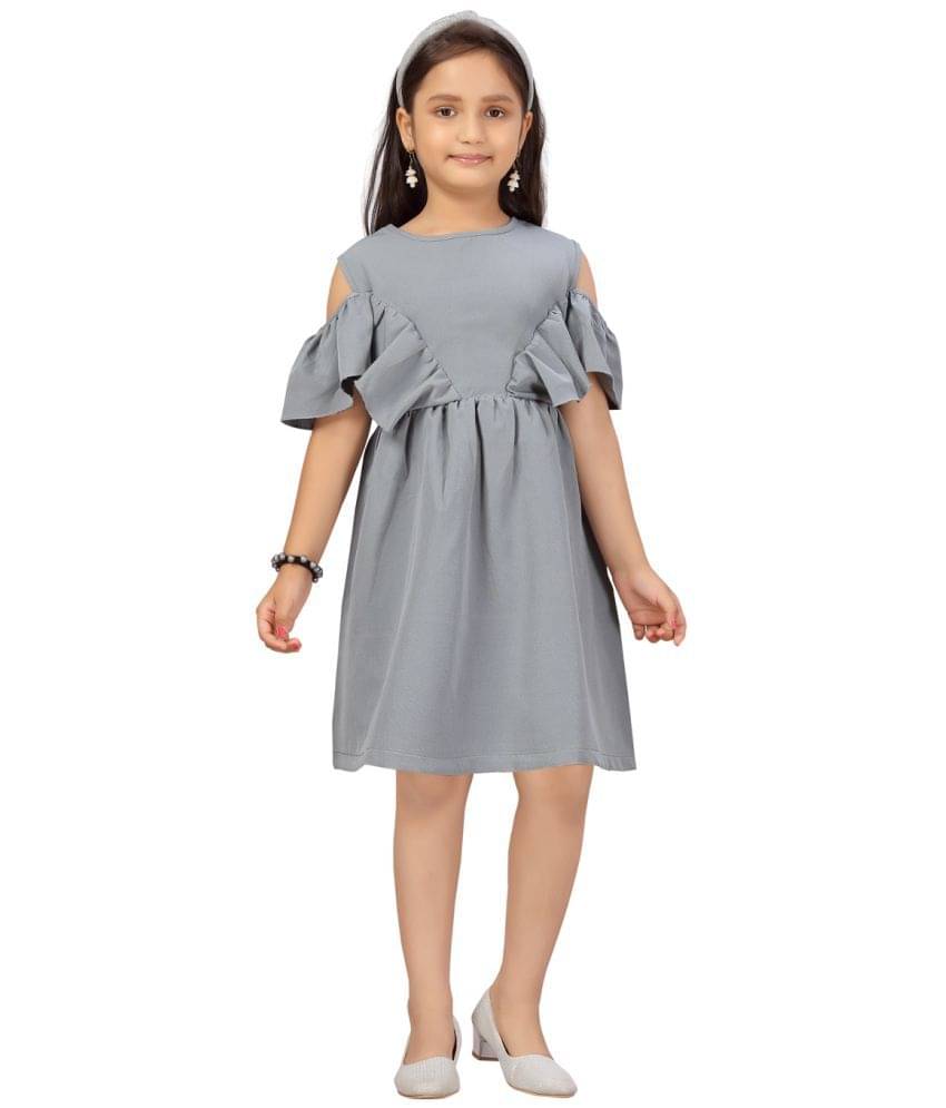     			Aarika Nylon A-line Dress For Girls ( Pack of 1 , Grey )
