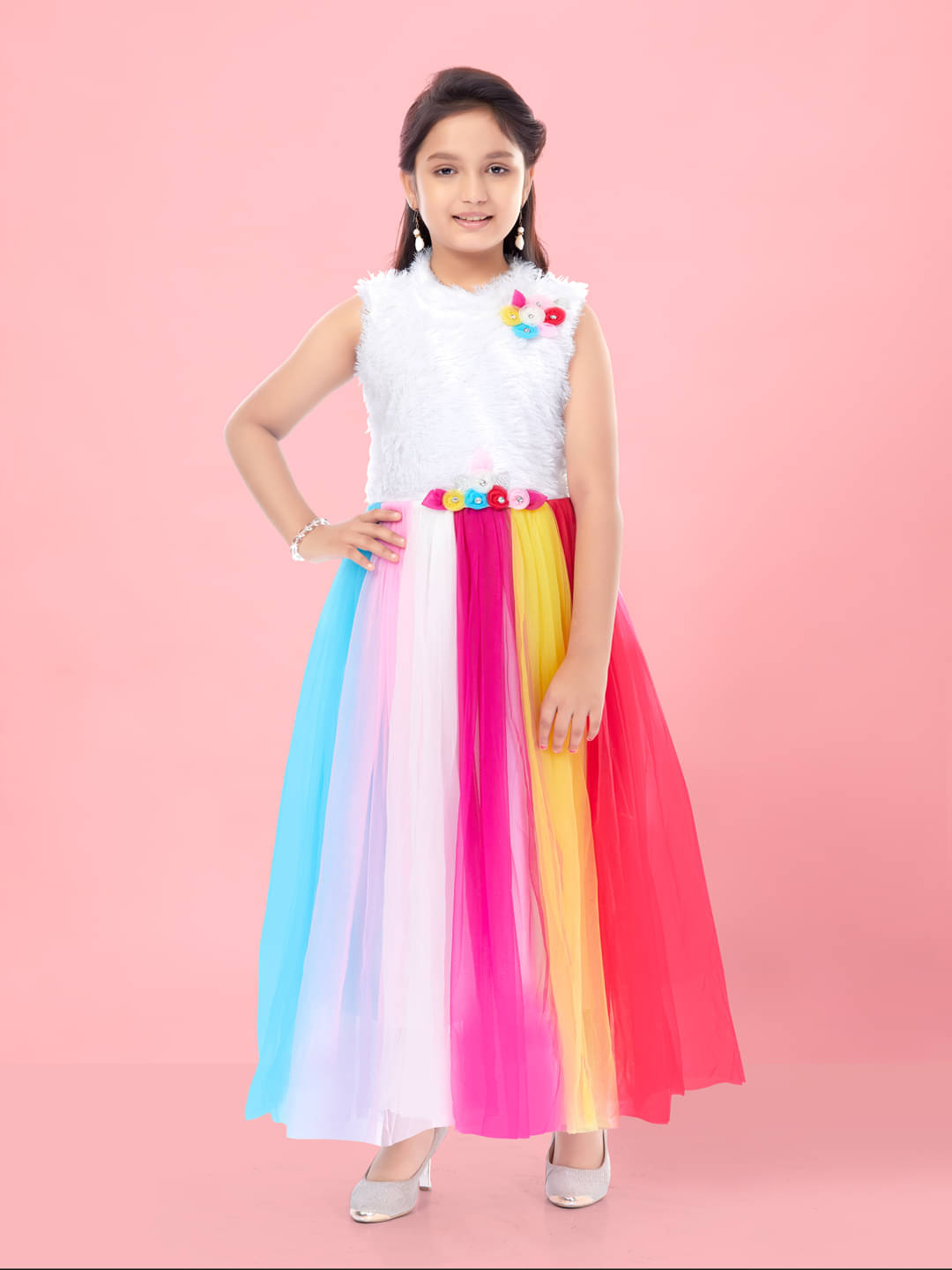 Aarika Net Gown For Girls ( Pack of 1 , Multi ) Aarika Net Gown For Girls ( Pack of 1 , Multi )