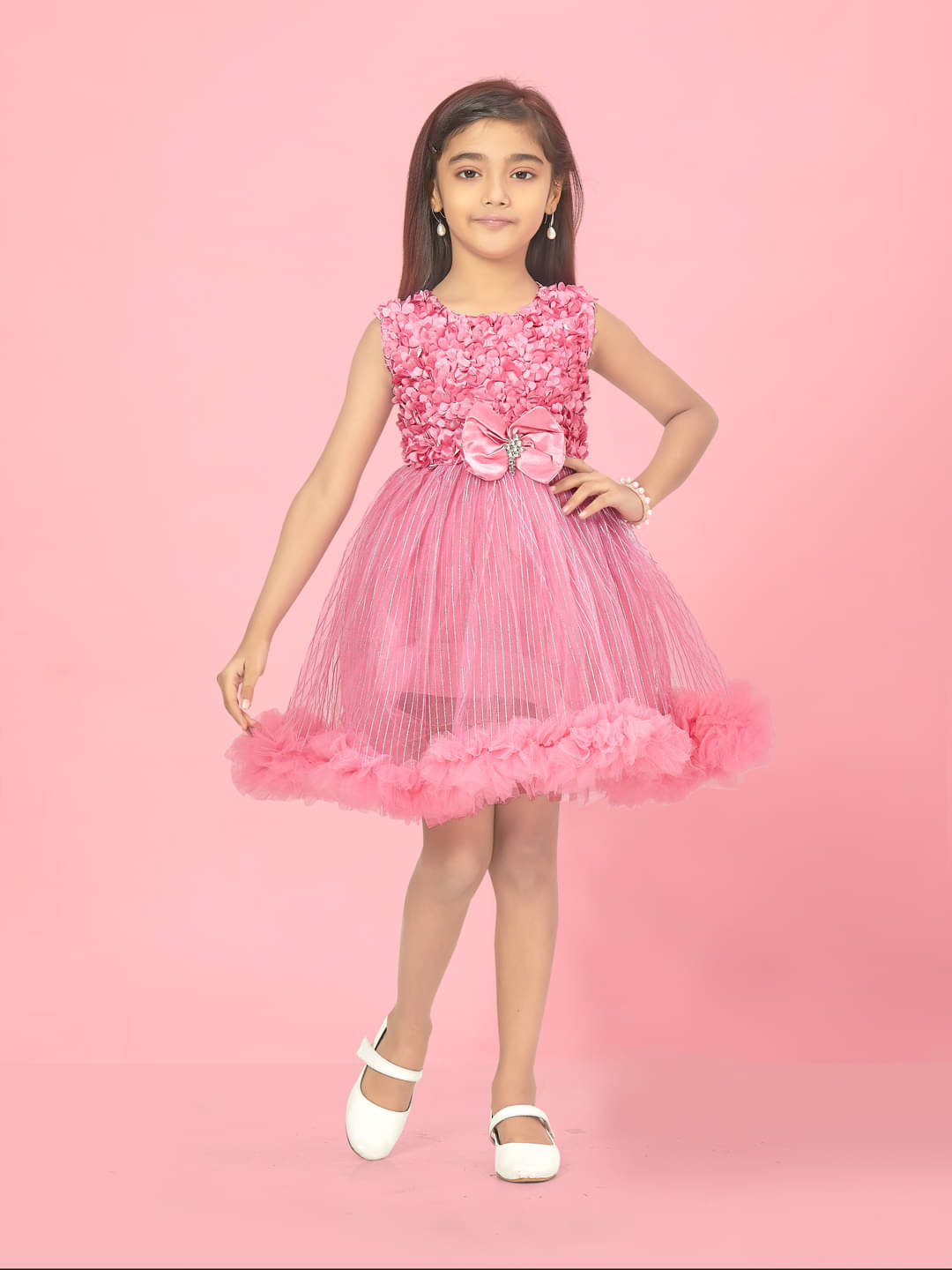     			Aarika Net Frock For Girls ( Pack of 1 , Pink )