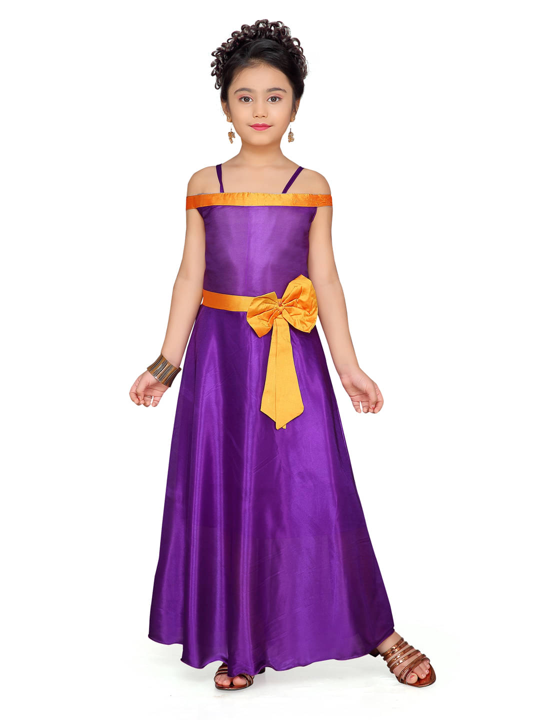     			Aarika Silk Gown For Girls ( Pack of 1 , Purple )