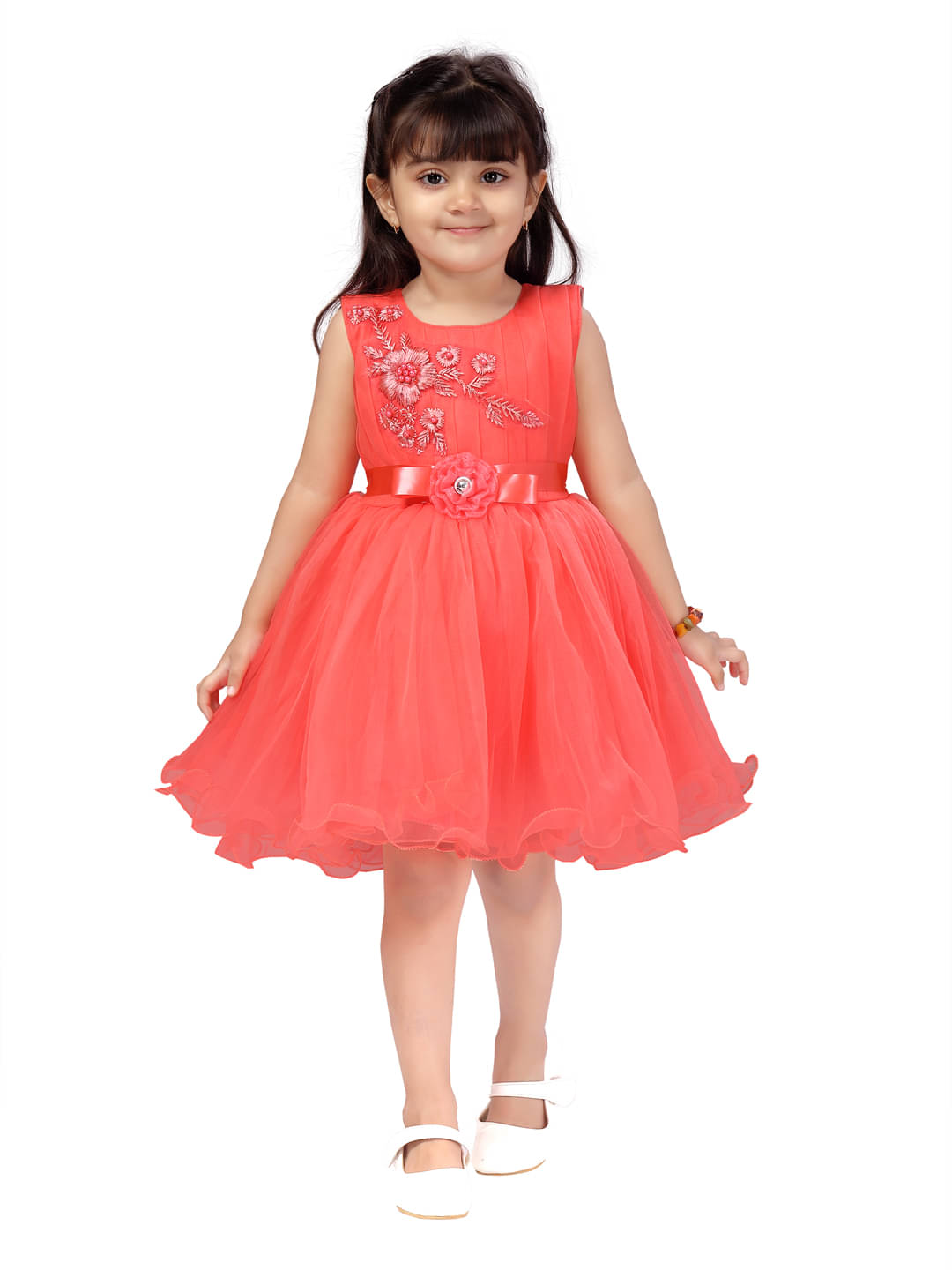     			Aarika Net Frock For Girls ( Pack of 1 , Red )