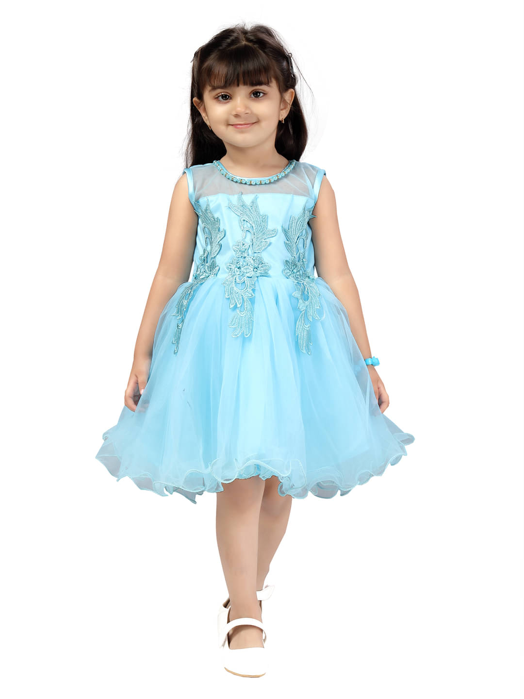 Aarika Net Frock For Girls ( Pack of 1 , Turquoise ) Aarika Net Frock For Girls ( Pack of 1 , Turquoise )