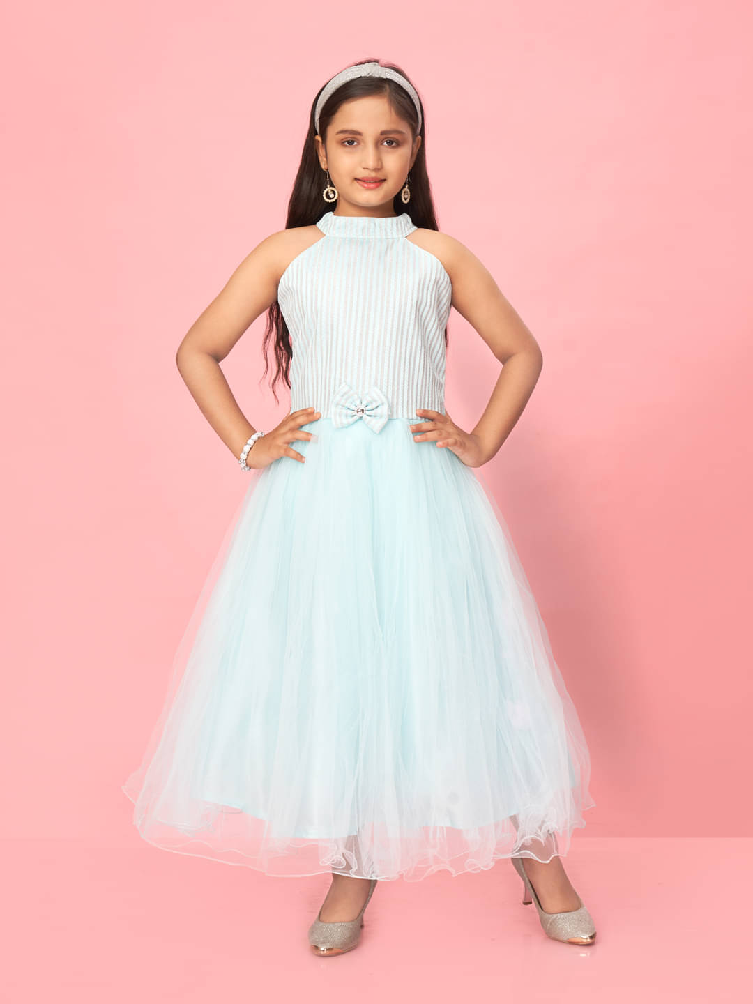 Aarika Net Gown For Girls ( Pack of 1 , Turquoise ) Aarika Net Gown For Girls ( Pack of 1 , Turquoise )