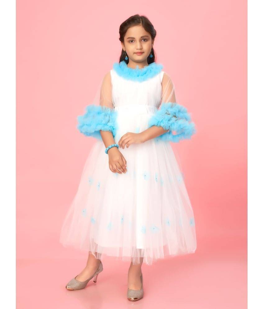     			Aarika Net Gown For Girls ( Pack of 1 , White )