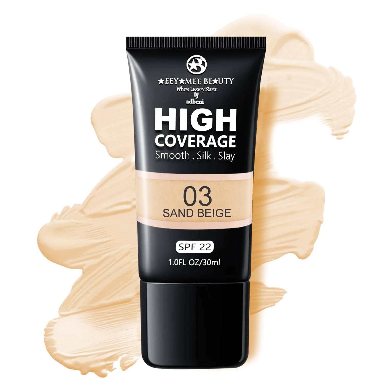     			Adbeni High Coverage Foundation SPF-22 30ml | Smooth, Silky & Slay | Sand Beige (Shade-03)