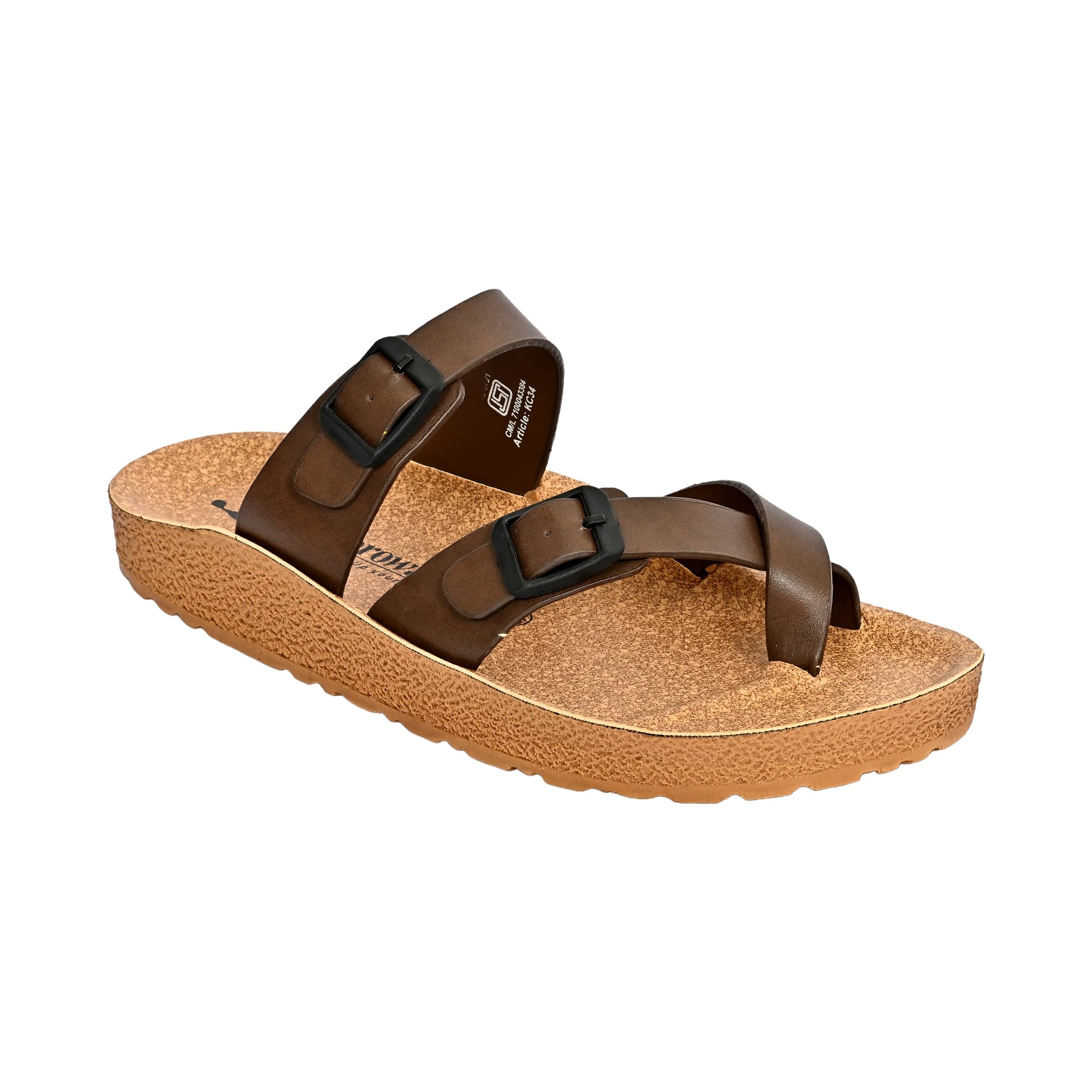     			Aerowalk Brown Men's Leather Slipper