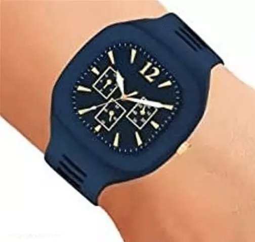     			Axton Blue Silicon Analog Men's Watch