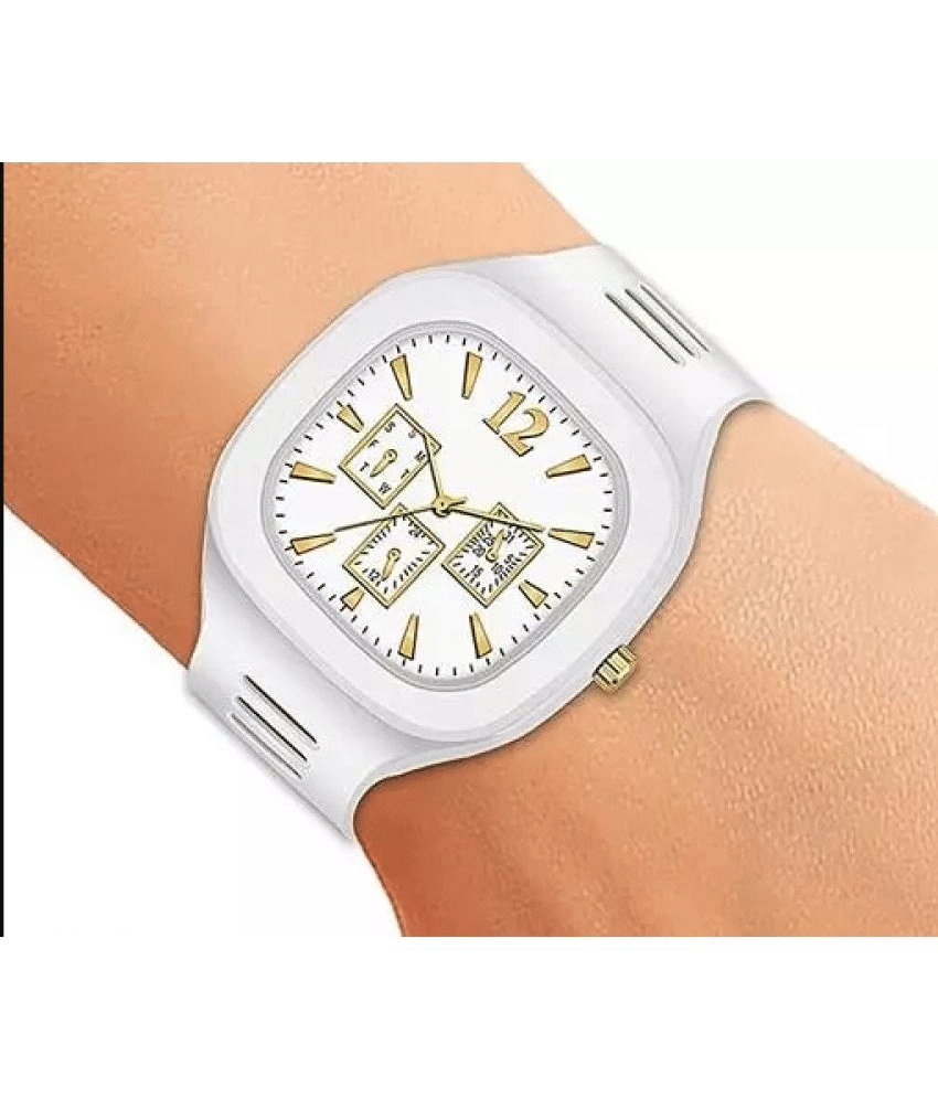     			Axton White Silicon Analog Men's Watch