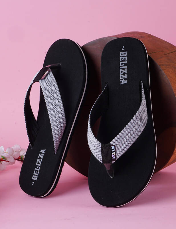     			BELIZZA Black Men's Thong Flip Flop