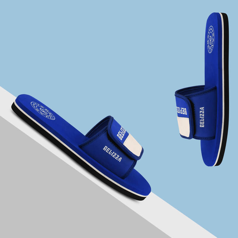     			BELIZZA Blue Men's Slide Flip Flop
