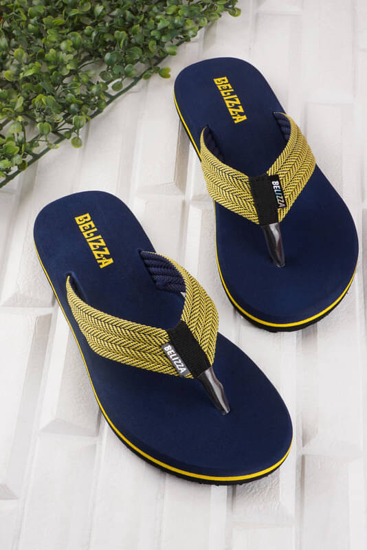     			BELIZZA Navy Men's Thong Flip Flop