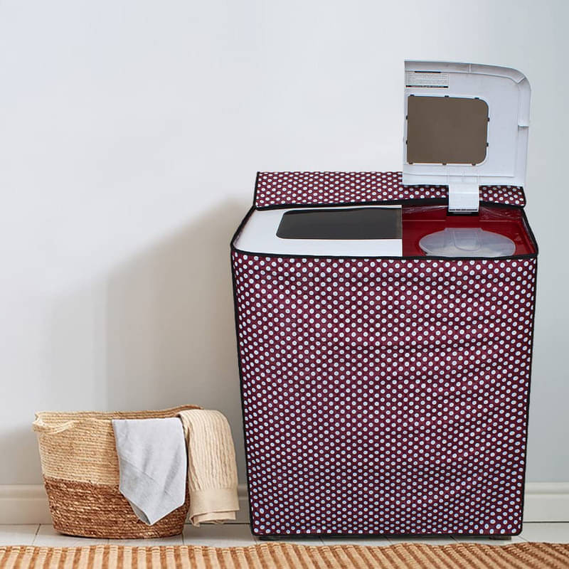 CASA FURNISHING Semi-Automatic Washing Machine Cover Compatiable For 7 kg - Maroon     			CASA FURNISHING Semi-Automatic Washing Machine Cover Compatiable For 7 kg - Maroon