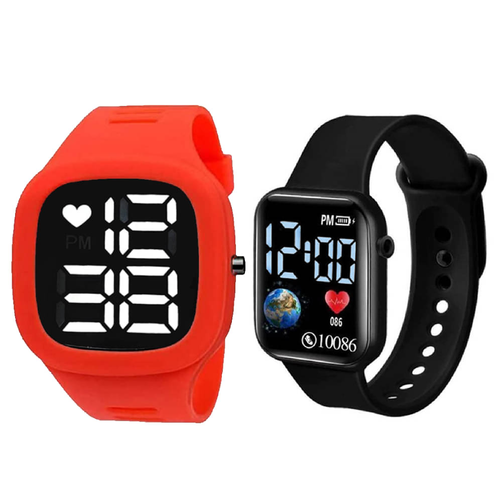     			DECLASSE Red PU Digital Men's Watch