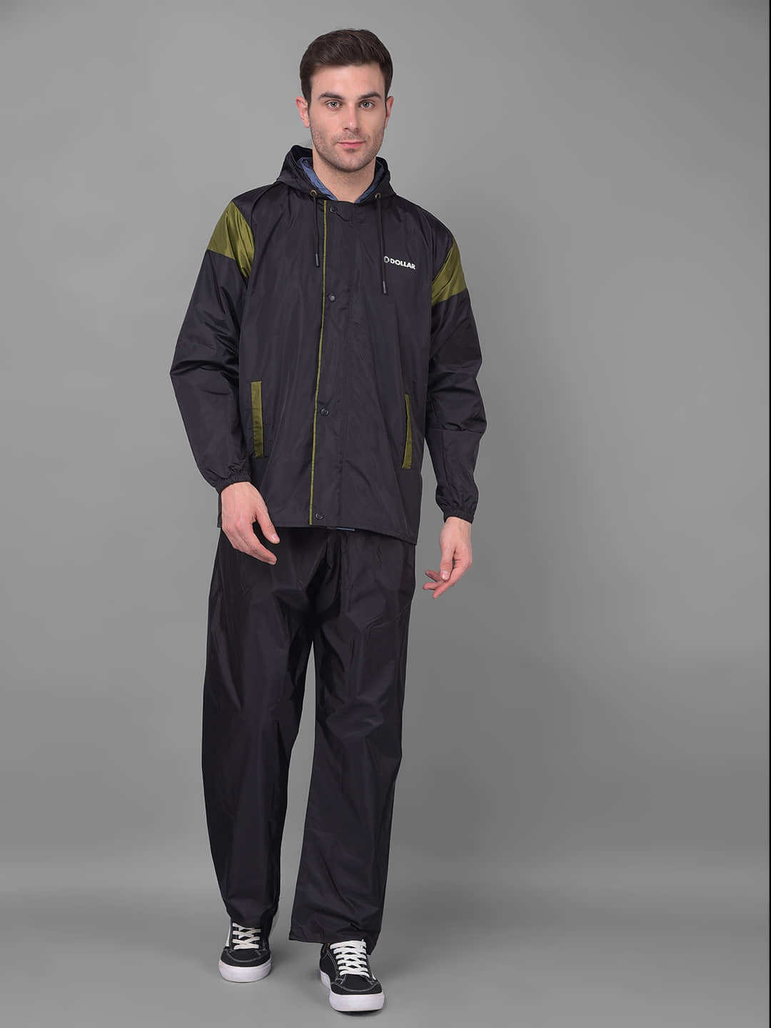 Dollar Black Nylon Men's Rain Suit ( Pack of 1 )