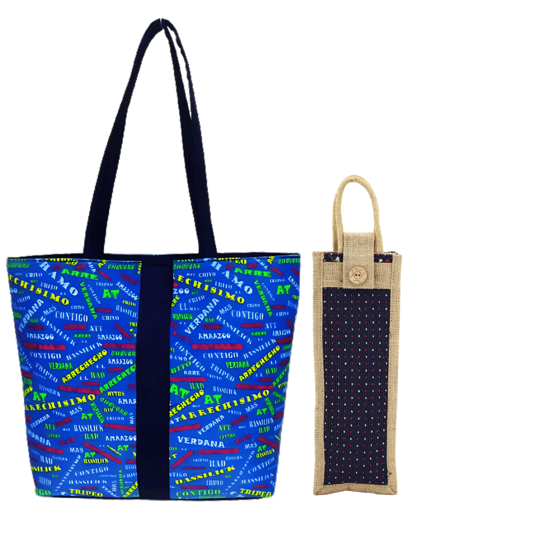     			ENSAC Shoulder Bag Cotton Set of 2 ( Black )