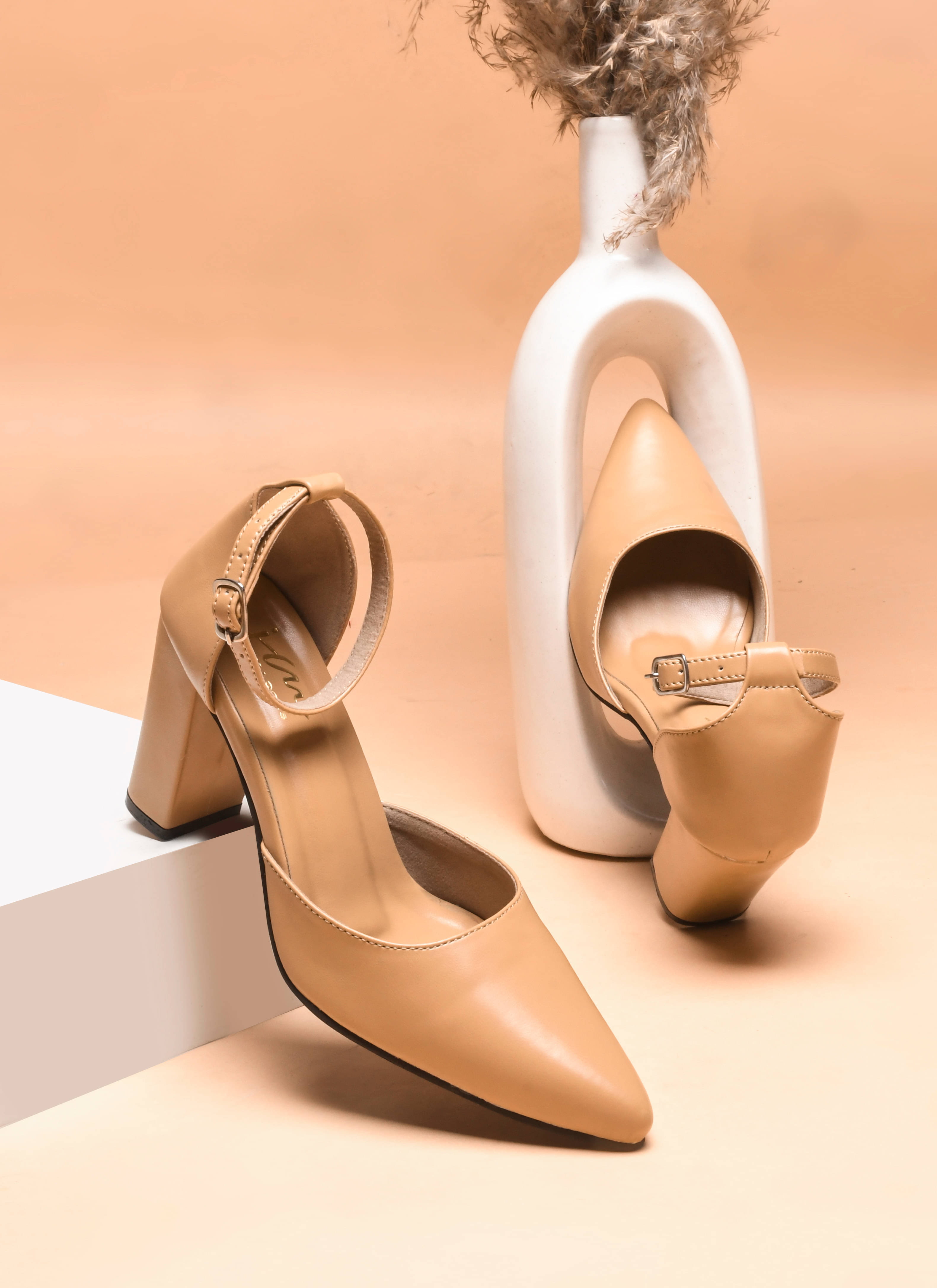     			JM Looks Beige Women's Sandal Heels