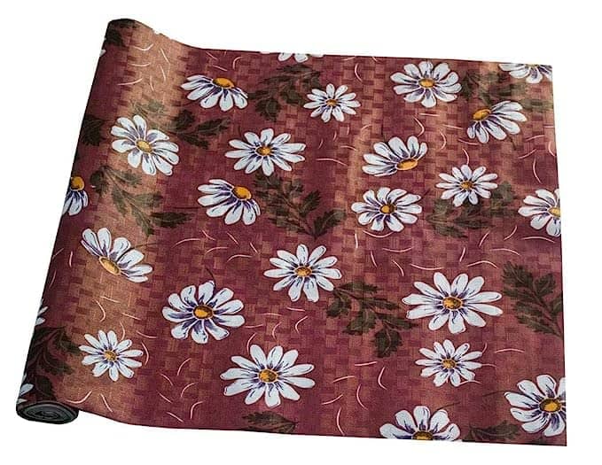Kitchen Drawer/Cabinet Shelf Mat|Flower Design with PVC Material|Adjustable Size 5 MTR Roll