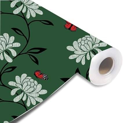 Kitchen Drawer/Cabinet Shelf Mat|Flower Design with PVC Material|Adjustable Size 5 MTR Roll Kitchen Drawer/Cabinet Shelf Mat|Flower Design with PVC Material|Adjustable Size 5 MTR Roll