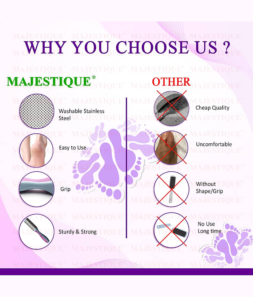 Majestique Foot File Callus Remover Scrubber for Feet Dead Skin Removal Leg Cleaning - Pack of 1