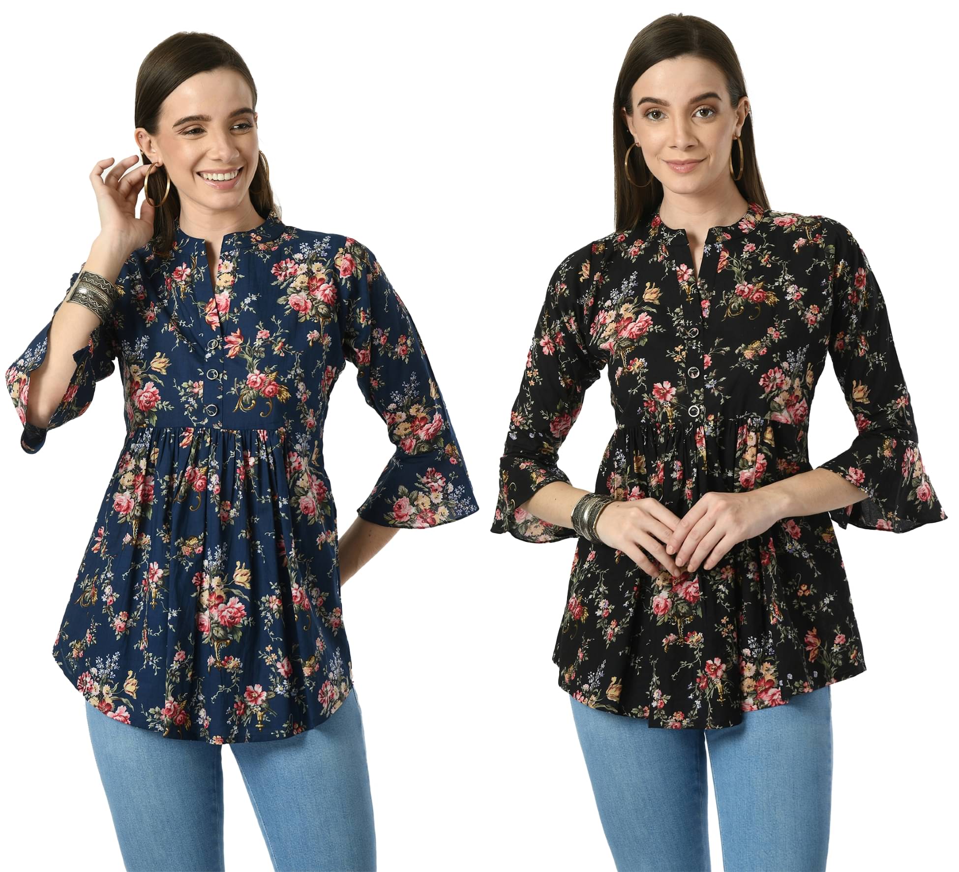     			MAURYA Women's Cotton Peplum Top ( Black )