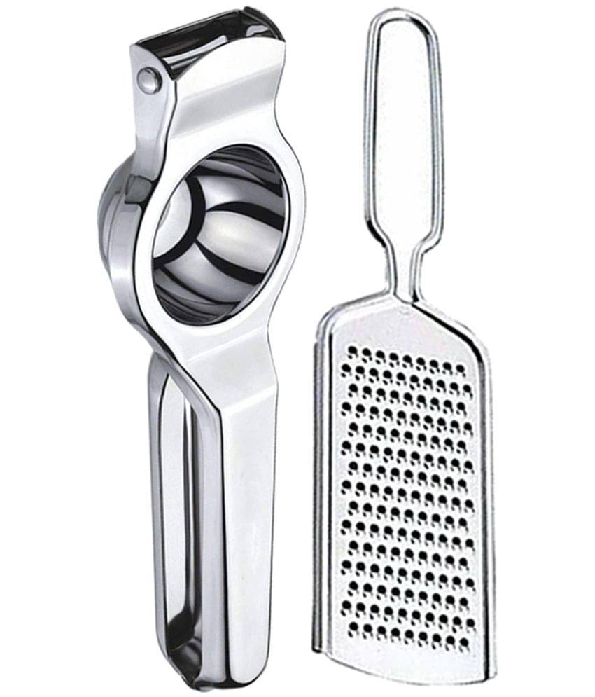     			OC9 Silver Stainless Steel Lemon Squeezer+Cheese Grater ( Set of 2 )
