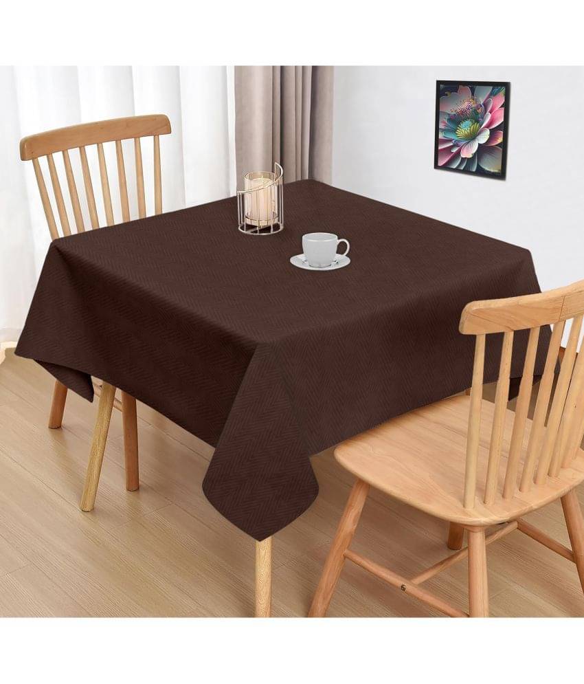     			Oasis Hometex Self Design Cotton 2 Seater Square Table Cover ( 102 x 102 ) cm Pack of 1 Brown