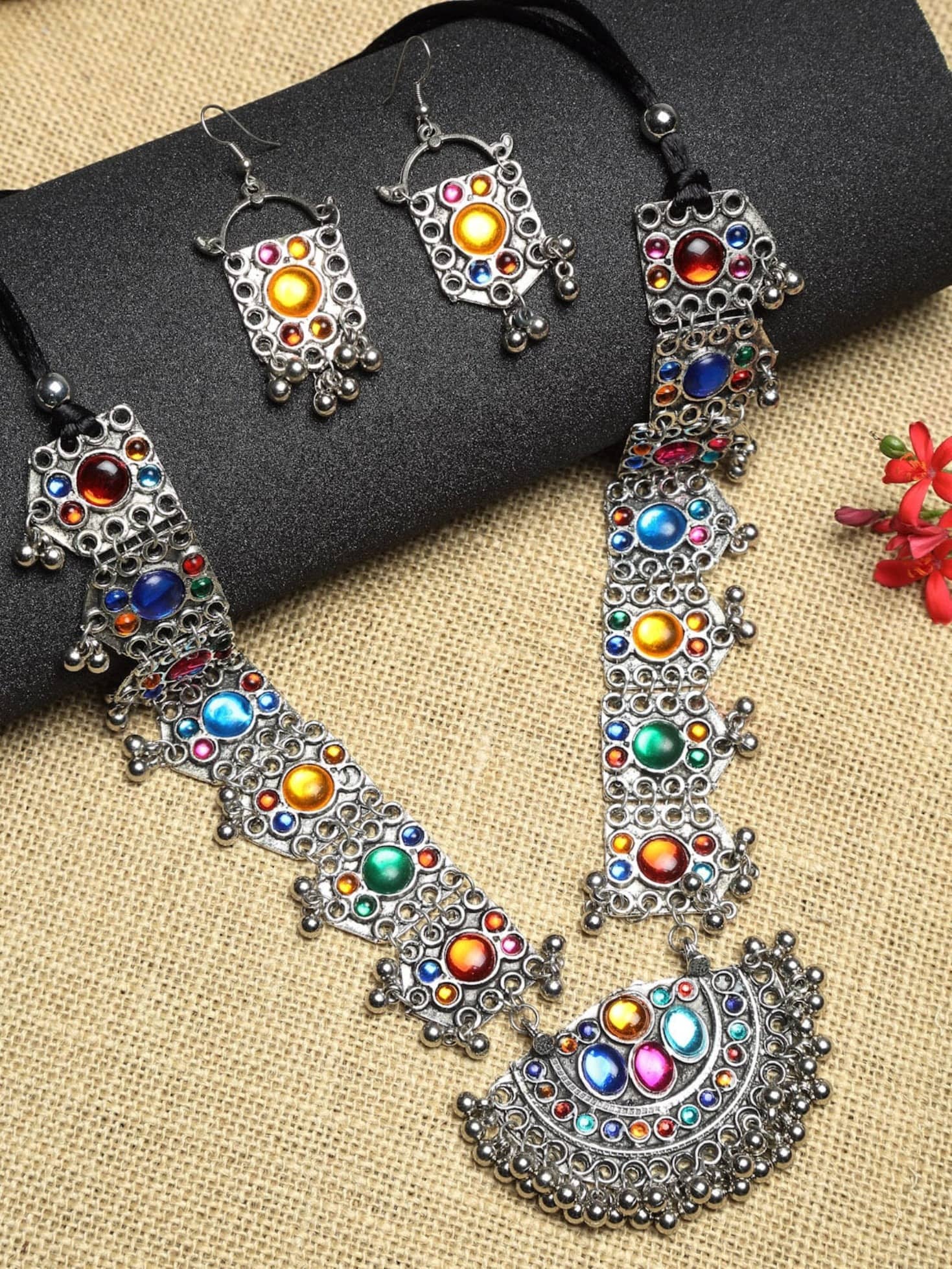 PUJVI Multicolor Alloy Necklace Set ( Pack of 1 )