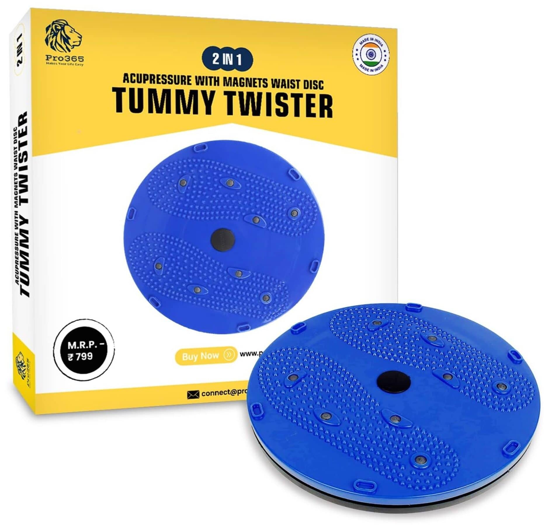Pro365 Waist Disc Acupressure With Magnets Reflexology Slimming Abdominal 5 In 1 Tummy Twister Ab Exerciser - Sports and Fitness Equipment | Buy online on ZillyBuy