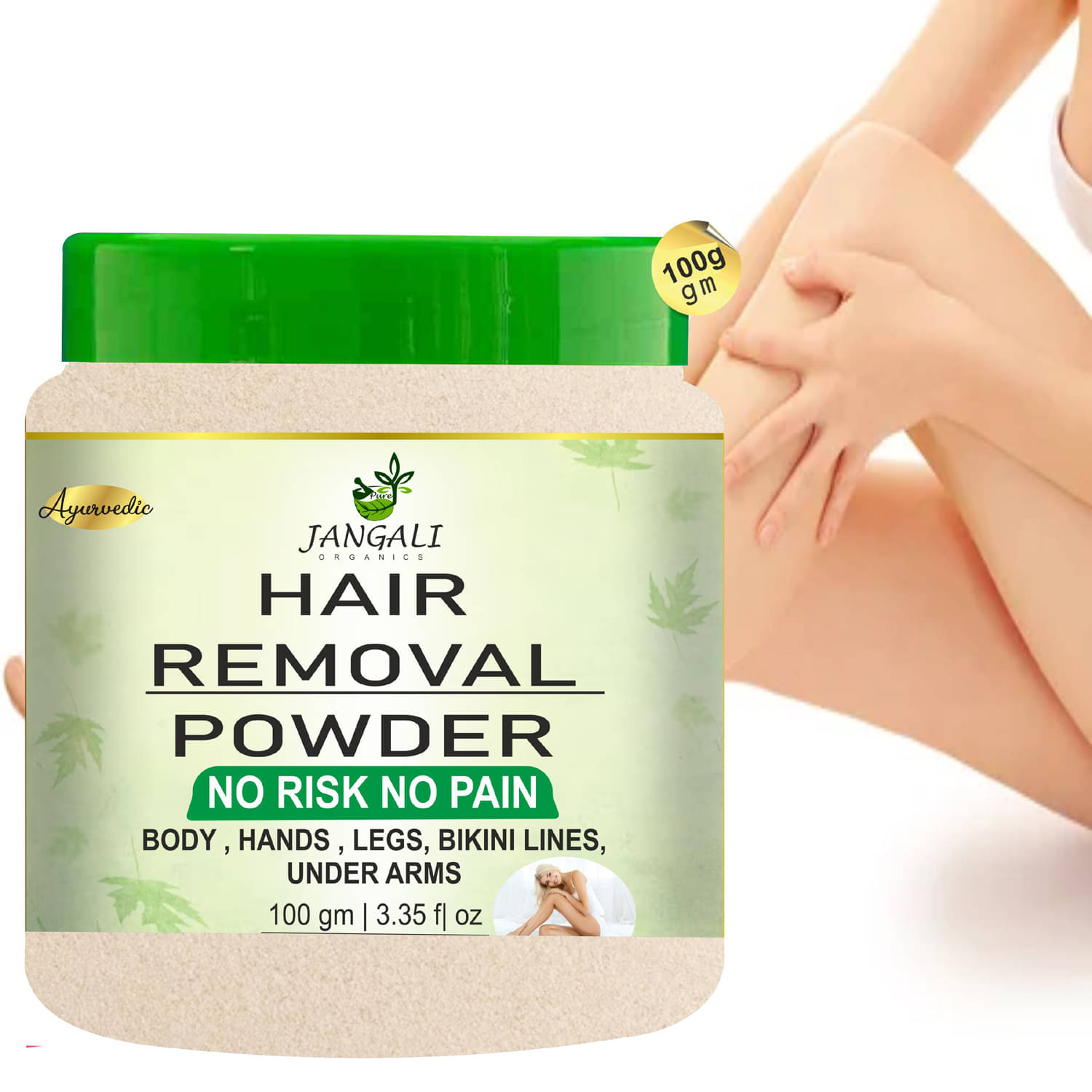     			PURE Jangali ORGANICS Hair Removal Powder Three in one Use For Powder 100G