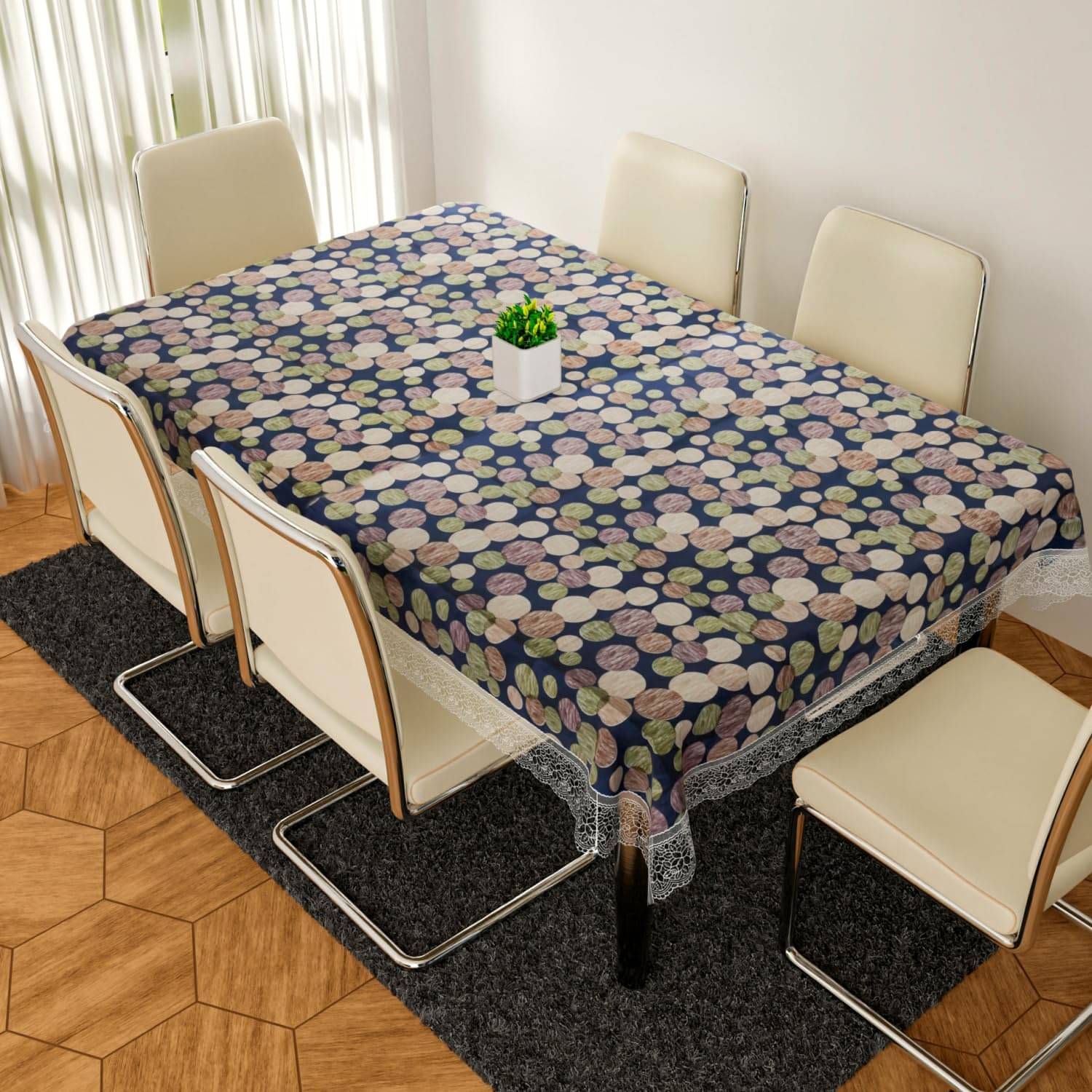     			Revexo Printed PVC 4 Seater Rectangle Table Cover ( 60 x 40 ) cm Pack of 1 Multi