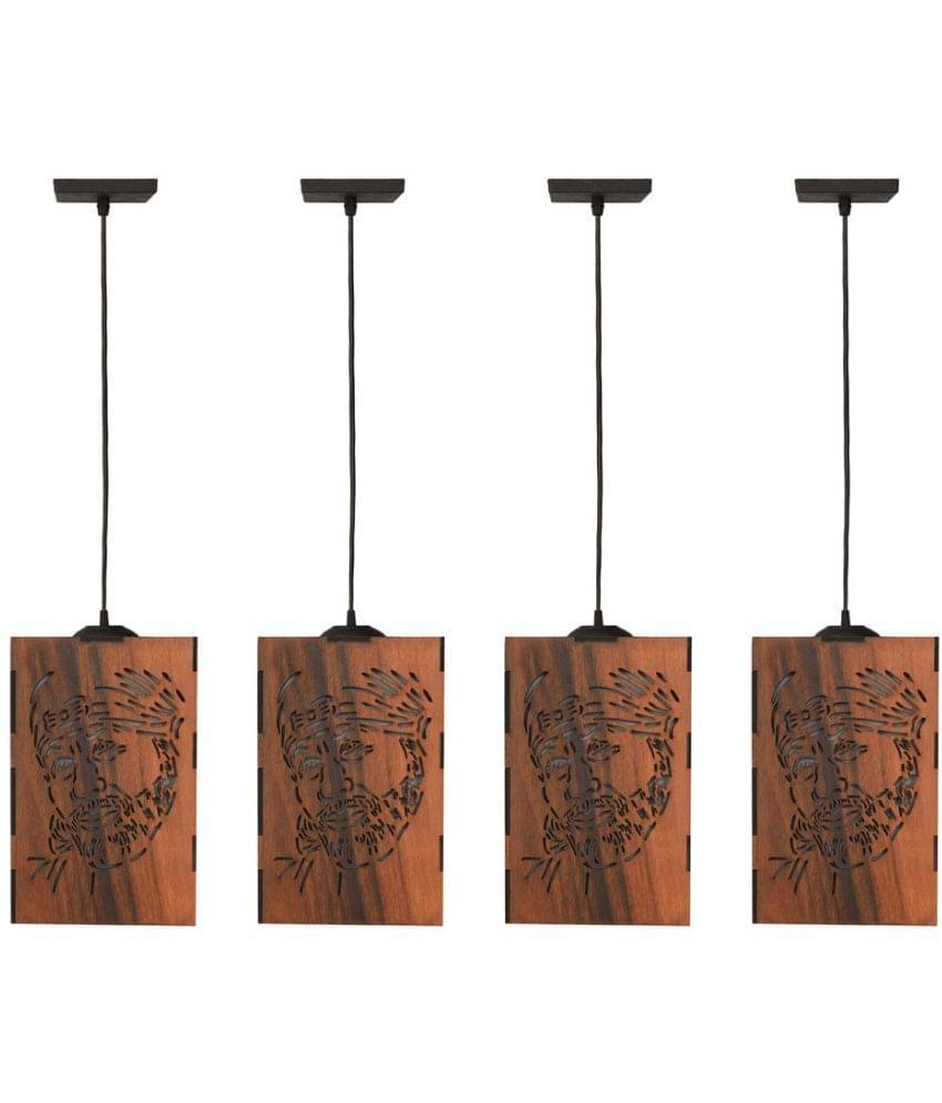 Somil Wood Hanging Light Pendant Black - Pack of 4 Somil Wood Hanging Light Pendant Black - Pack of 4