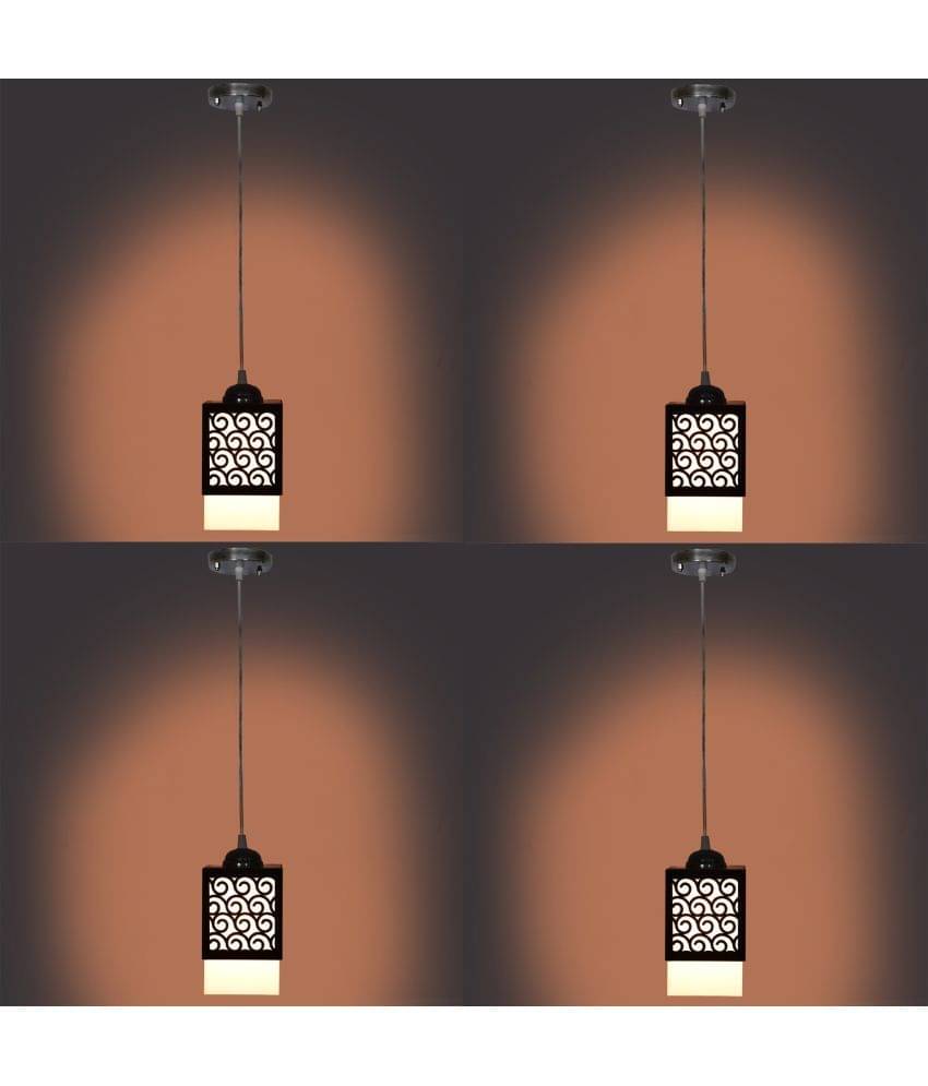     			Somil Wood Hanging Light Pendant Black - Pack of 4