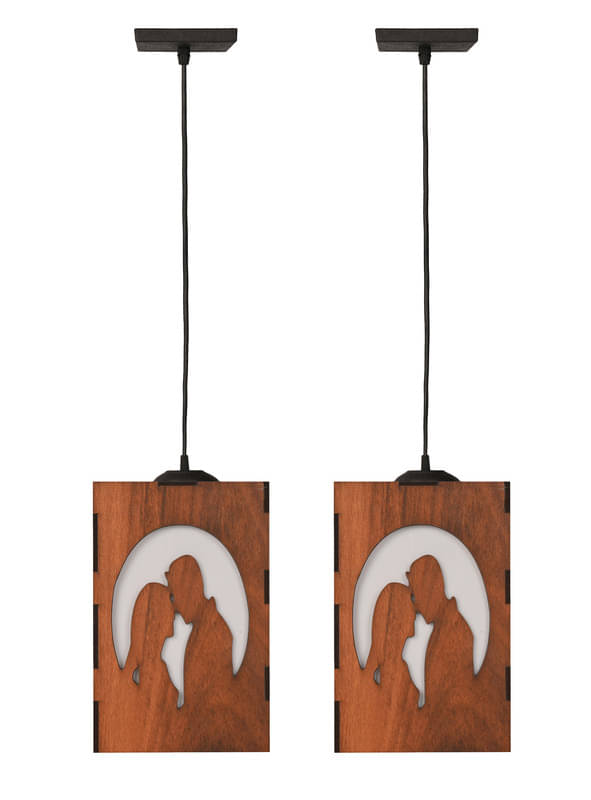Somil Wood Hanging Light Pendant Black - Pack of 2 Somil Wood Hanging Light Pendant Black - Pack of 2