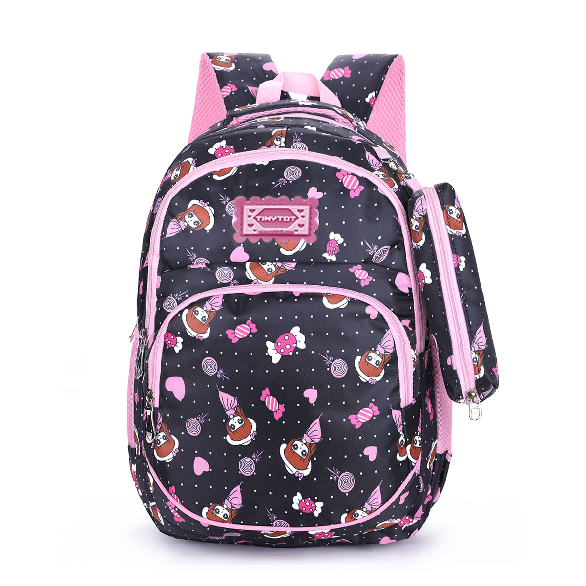 Tinytot Black Polyester Backpack For Kids Tinytot Black Polyester Backpack For Kids