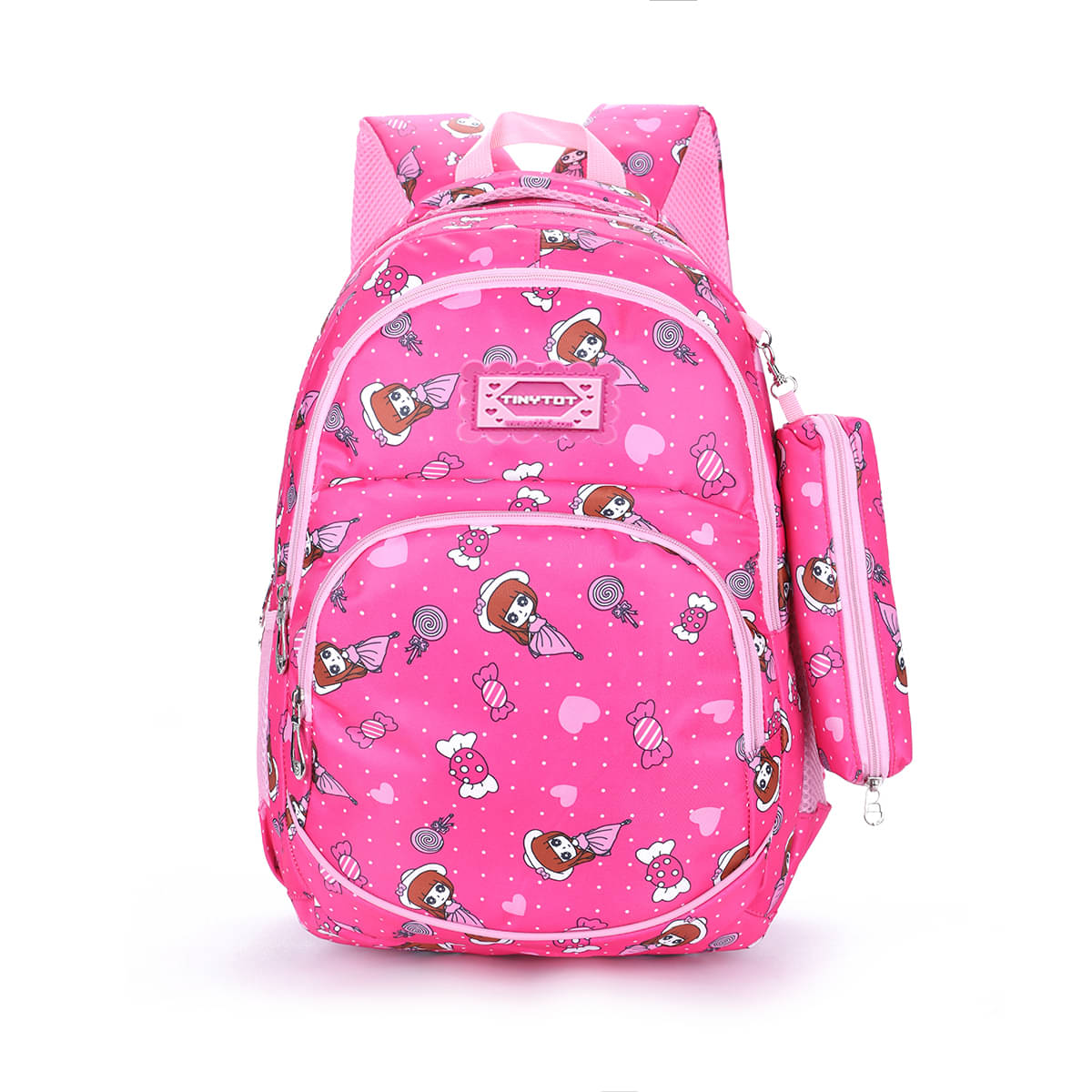 Tinytot Pink Polyester Backpack For Kids Tinytot Pink Polyester Backpack For Kids