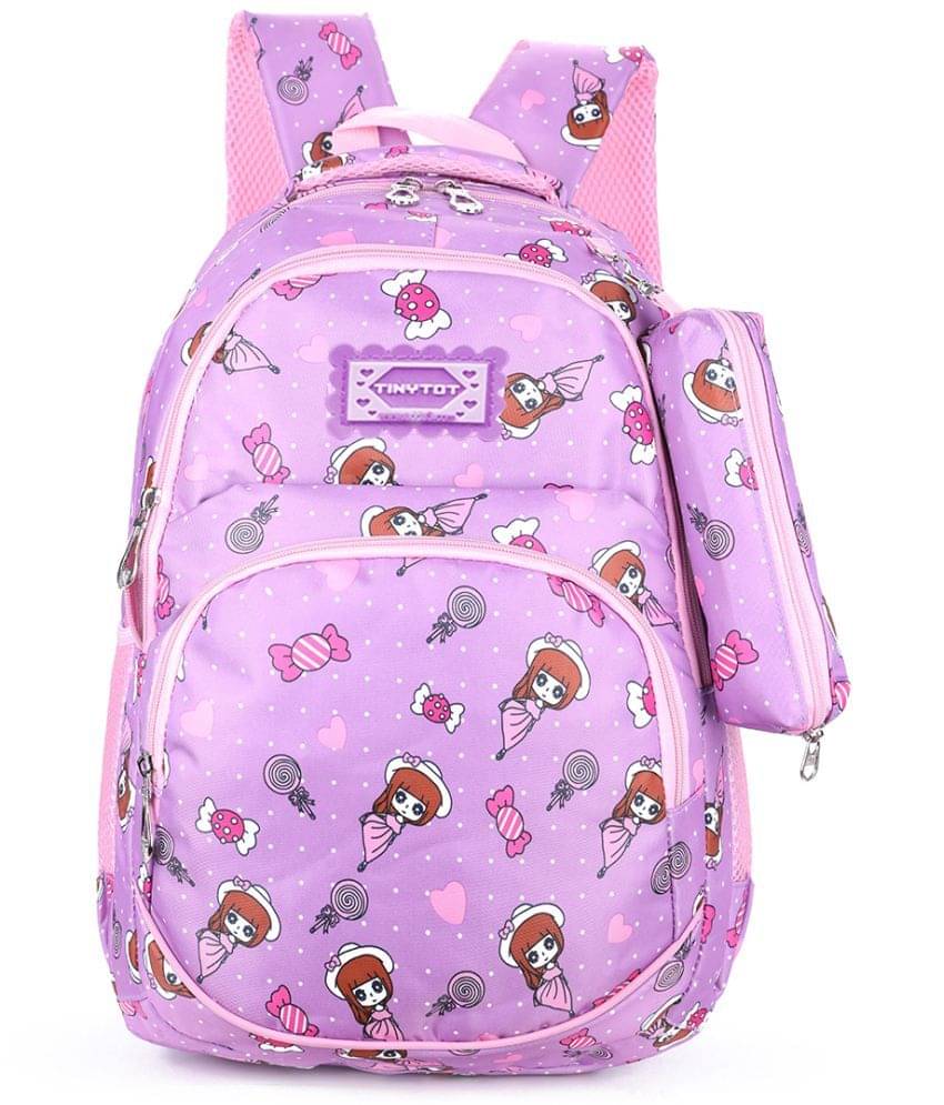 Tinytot Purple Polyester Backpack For Kids Tinytot Purple Polyester Backpack For Kids