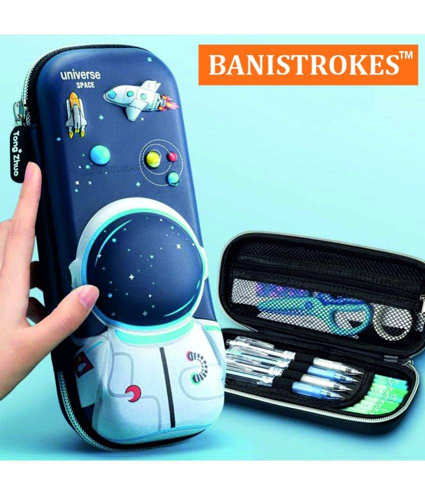     			3D Cover Eva Space Astronaut Theme Pencil Case Large Capacity Pencil Pouch Bag Compass School Pouch Organizer For Students Kids Stylish Pen Holder Pouch Stationery Box - Canvas, Multicolor