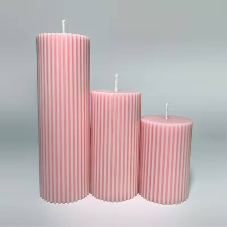 Be Calm - Made by Sapi's Pink Floral Pillar Candle 15 cm ( Pack of 3 ) Be Calm - Made by Sapi's Pink Floral Pillar Candle 15 cm ( Pack of 3 )
