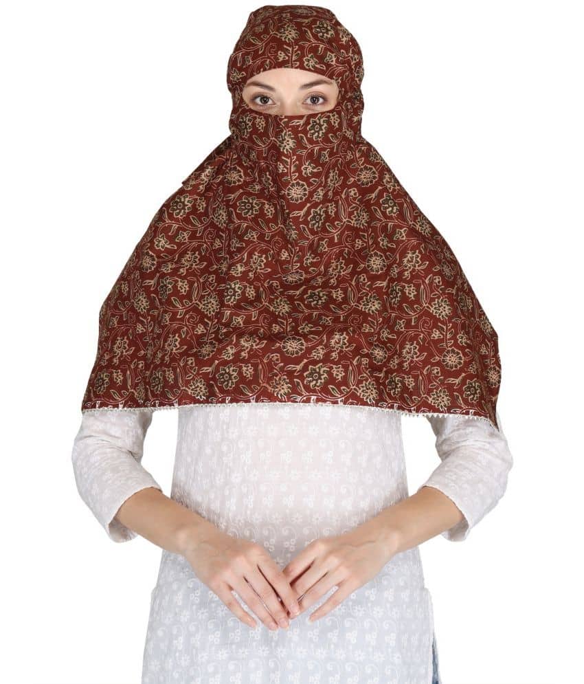 DEEPNYRA - LIVING STYLE Maroon Cotton Women's Scarf ( Pack of 1 ) - Dupattas & Shawls | Buy online on ZillyBuy